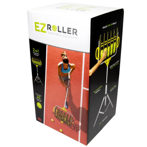 Revolutionary EZ Roller Tennis Ball Collector With 25 Tennis Balls Included-Fit Bitzz